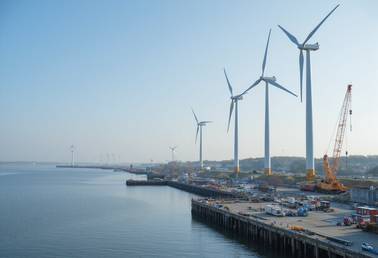 Construction of wind turbines has begun at Port of Zeebrugge
