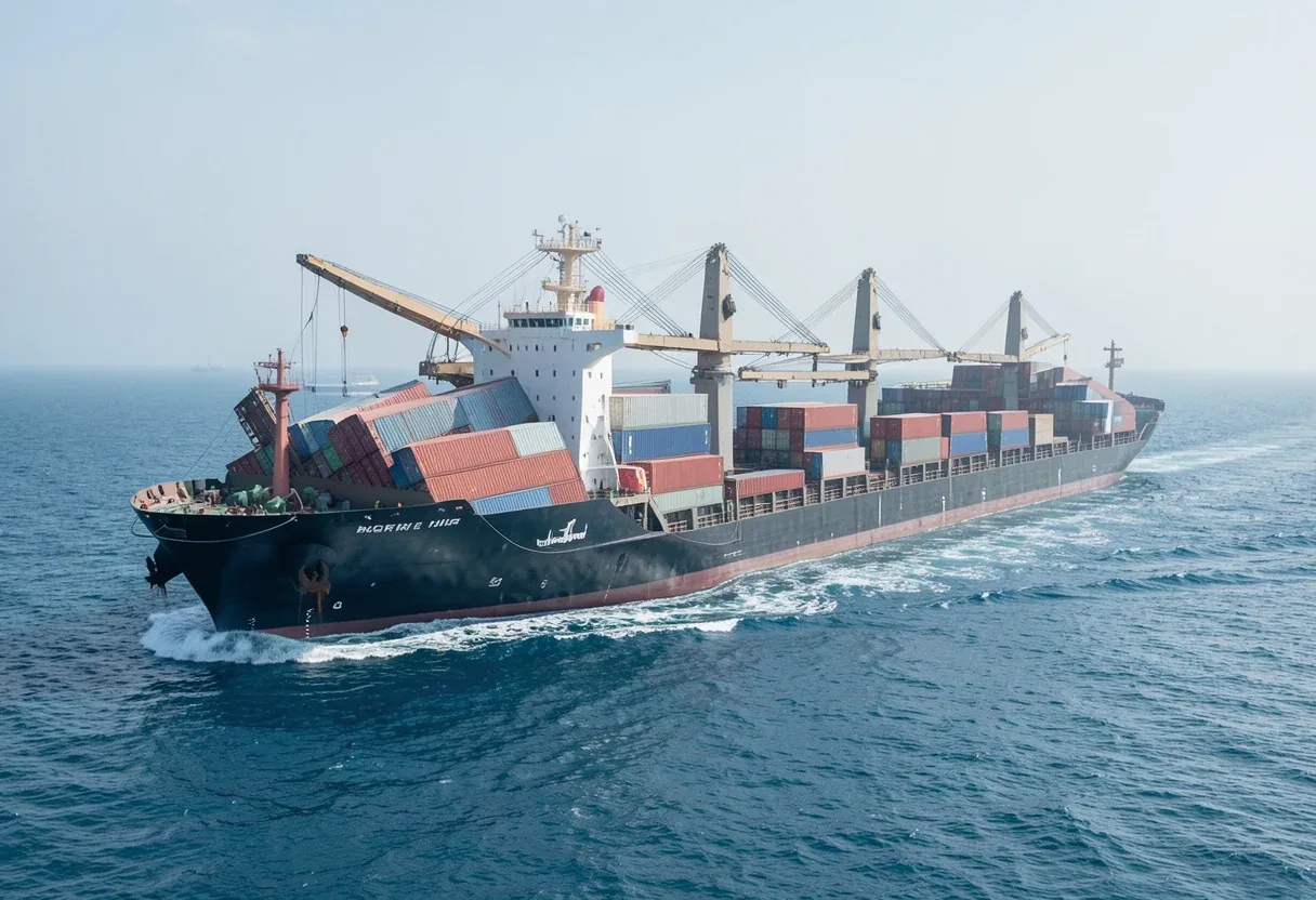 Container ship sinks near Hormuz after being hit by projectile - Al Arabiya English